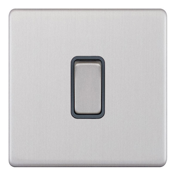 Selectric 5MPLUS-101 Satin Chrome Grey Insert 1G 10A Light Switch