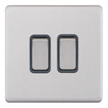 Selectric 5MPLUS-102 Satin Chrome Grey Inserts 2G 10A Light Switch