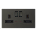 Selectric 5MPLUS-12-24 Dark Bronze 2G 13A Socket With Led Neons