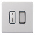 Selectric 5MPLUS-128 Satin Chrome Grey Inserts 13A Fused Connection Unit Switched