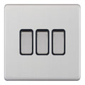 Selectric 5MPLUS-203 Satin Chrome Black Inserts 3G Light Switch