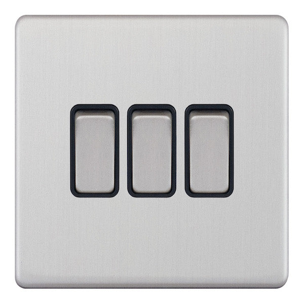Selectric 5MPLUS-203 Satin Chrome Black Inserts 3G Light Switch