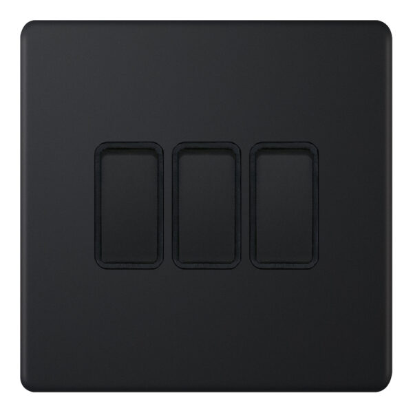 Selectric 5MPLUS-803 Matt Black 3G 10A Light Switch