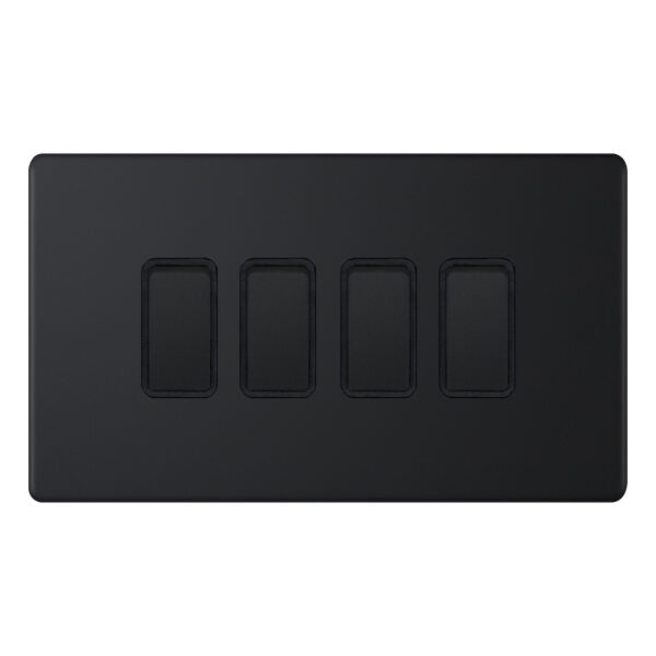Selectric 5MPLUS-804 Matt Black 4G 10A Light Switch