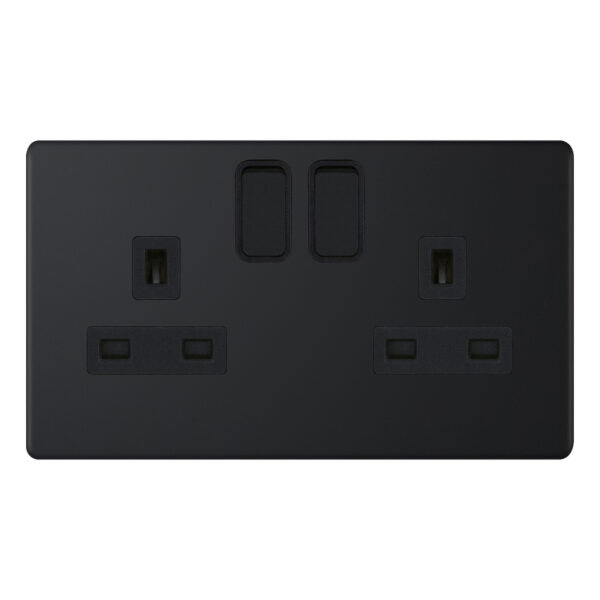 Selectric 5MPLUS-822 Matt Black 2G 13A Socket