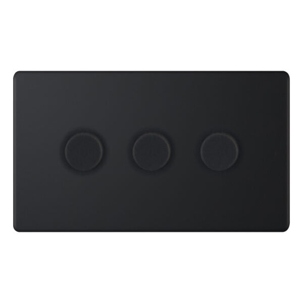 Selectric 5MPLUS-866 Matt Black 3G Dimmer Switch 5/100W