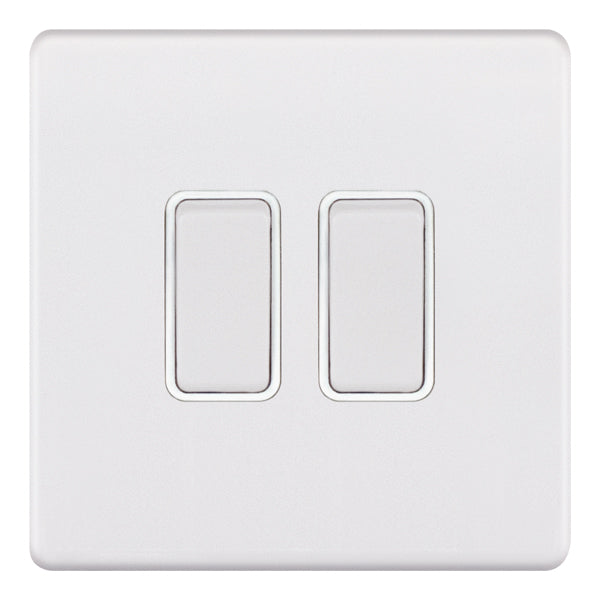 Selectric 5MPLUS-902 Matt White White Inserts 2G 10A Light Switch