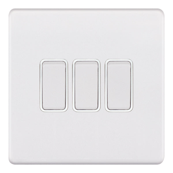 Selectric 5MPLUS-903 Matt White White Inserts 3G 10A Light Switch