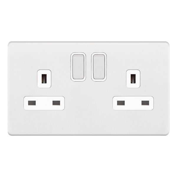 Selectric 5MPLUS-922 Matt White White Insert 2G 13A Socket