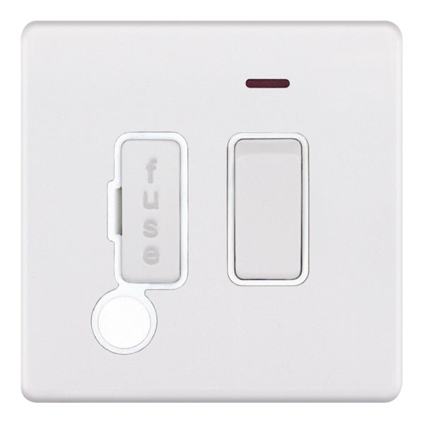 Selectric 5MPLUS-930 Matt White White Insert 13A Fused Connection Unit With LED Neon & Flex Outlet
