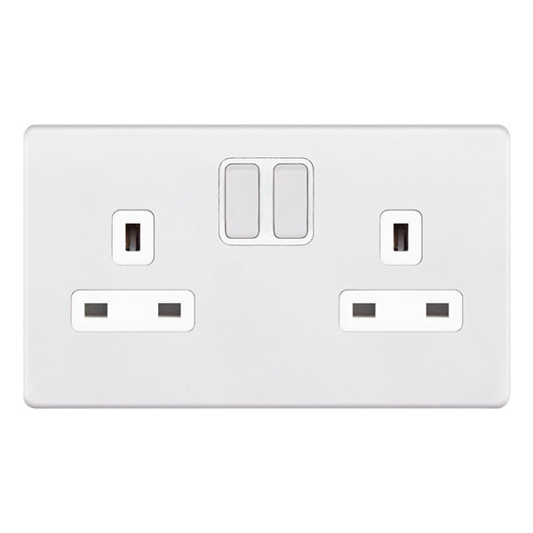 Selectric 5MPLUS-951 Matt White White Insert 2G 13A Socket