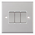 Selectric 7MPRO-103 Satin Chrome White Insert -  3G 10A Light Switch