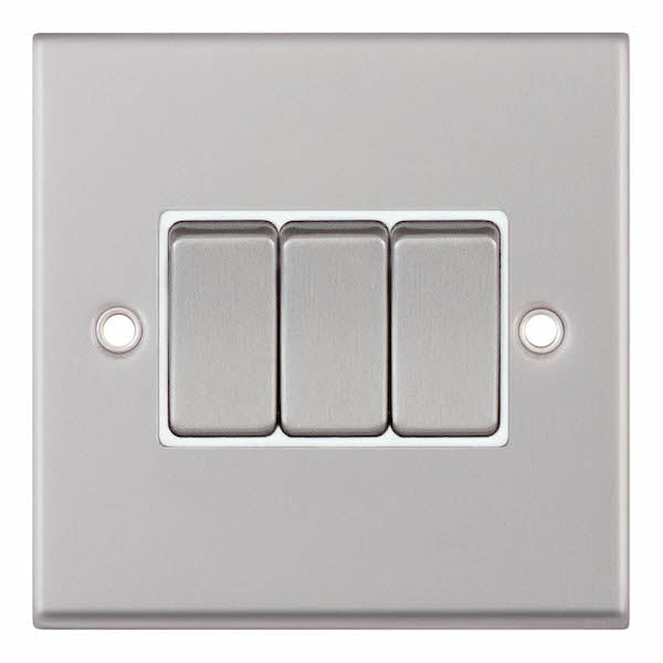 Selectric 7MPRO-103 Satin Chrome White Insert -  3G 10A Light Switch