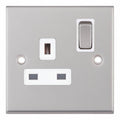 Selectric 7MPRO-121 Satin Chrome White Insert - 1G 13A Socket DP