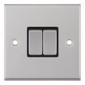 Selectric 7MPRO-202 Satin Chrome Black Inserts 2G 10A Light Switch