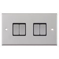 Selectric 7MPRO-204 Satin Chrome Black Inserts 10A 4G Light Switch