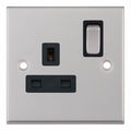 Selectric 7MPRO-221 Satin Chrome Black Inserts 1G 13A Socket DP