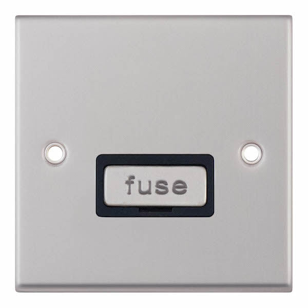 Selectric 7MPRO-227 Satin Chrome Black Inserts 13A Fused Connection Unit Unswitched