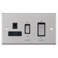Selectric 7MPRO-249 Satin Chrome Black Inserts 45A Cooker Unit with 13A Switched Socket