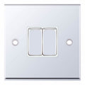 Selectric 7MPRO-302 Polished Chrome White Insert 2G 10A Light Switch