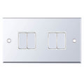Selectric 7MPRO-304 Polished Chrome White Insert 4G 10A Light Switch