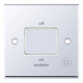 Selectric 7MPRO-308 Polished Chrome White Insert 10A 3 Pole Fan Isolator Switch