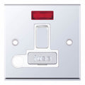 Selectric 7MPRO-330 Polished Chrome White Insert 13A Fused Connection Unit With Neon And Flex Outlet