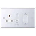 Selectric 7MPRO-349 Polished Chrome White Insert 45A Cooker Control Unit Switched Socket