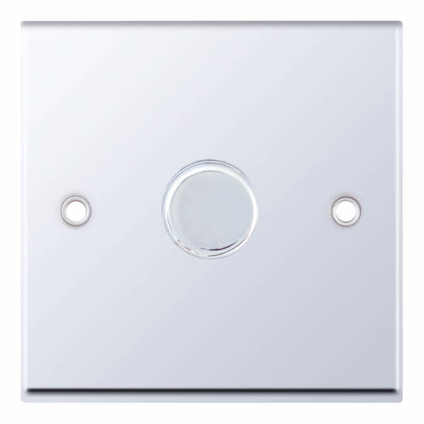 Selectric 7MPRO-364 Polished Chrome White Inserts 1G Dimmer Switch 5/100W