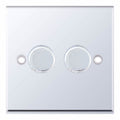 Selectric 7MPRO-365 Polished Chrome White Inserts 2G Dimmer Switch 5/100W