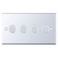 Selectric 7MPRO-367 Polished Chrome White Inserts 4G Dimmer Switch 5/100W