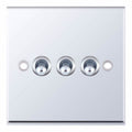 Selectric 7MPRO-376 Polished Chrome Black Inserts 3G 10A Toggle Switch