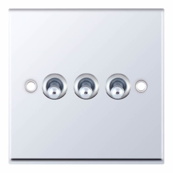 Selectric 7MPRO-376 Polished Chrome Black Inserts 3G 10A Toggle Switch