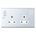 Selectric 7MPRO-385 Polished Chrome White Inserts 2G Socket With Outboard Rockers