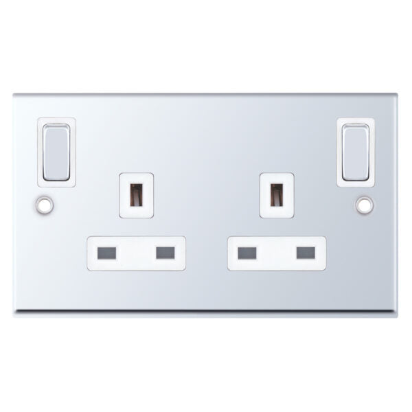Selectric 7MPRO-385 Polished Chrome White Inserts 2G Socket With Outboard Rockers