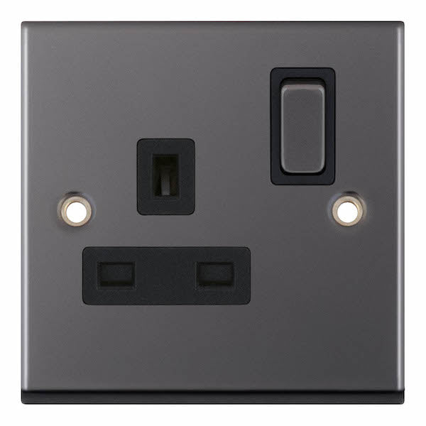 Selectric 7MPRO-421 Black Nickel Black Inserts 1G 13A Socket