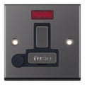 Selectric 7MPRO-430 Black Nickel Black Insert 13A Fused Connection Unit With Neon & Flex Outlet