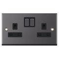 Selectric 7MPRO-451 Black Nickel Black Inserts 2G 13A Socket
