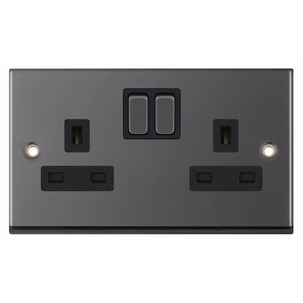 Selectric 7MPRO-451 Black Nickel Black Inserts 2G 13A Socket