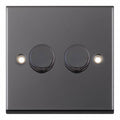 Selectric 7MPRO-465 Black Nickel Black Inserts 2G Dimmer Switch 5/100W