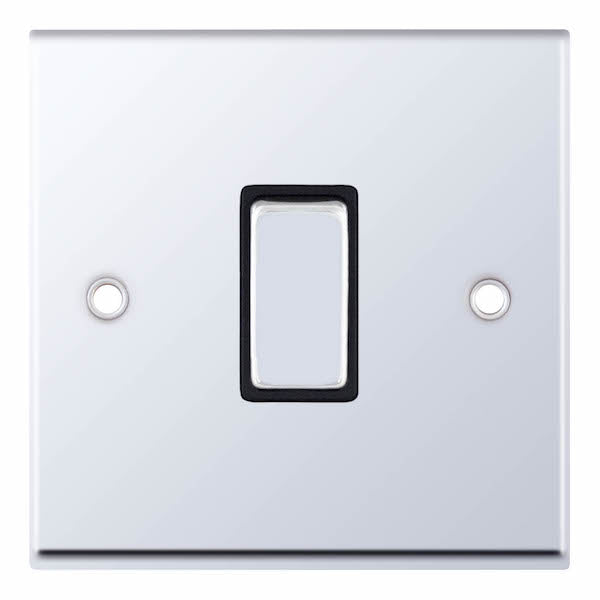 Selectric 7MPRO-501 Polished Chrome Black Inserts 1G Light Switch