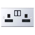 Selectric 7MPRO-551 Polished Chrome Black Insert 2G 13A Socket