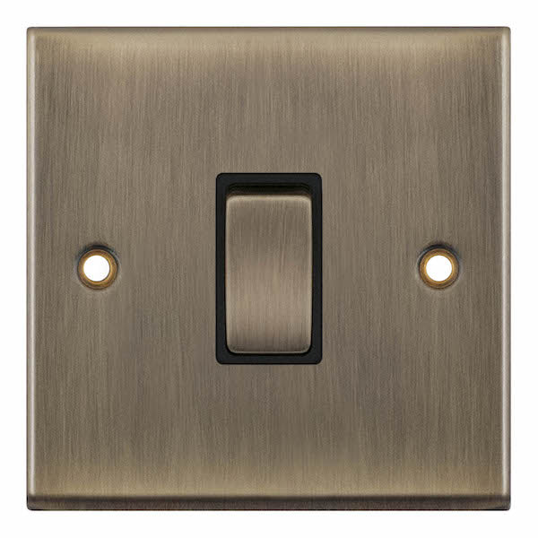 Selectric 7MPRO-607 Antique Brass Black Inserts 1G 10A Intermediate Switch