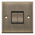 Selectric 7MPRO-602 Antique Brass Black Insert 2G 10A Light Switch