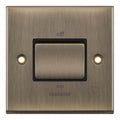 Selectric 7MPRO-608 Antique Brass Black Inserts 10A 3 Pole Fan Isolator Switch