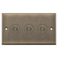 Selectric 7MPRO-666 Antique Brass 3G Dimmer Switch 5/100W