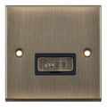 Selectric 7MPRO-627 Antique Brass Black Inserts 1G 13A Fused Connection Unit