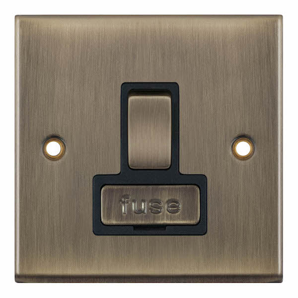 Selectric 7MPRO-628 Antique Brass Black Inserts 13A Fused Connection Unit