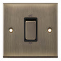 Selectric 7MPRO-647 Antique Brass Black Insert 1G 45A DP Switch