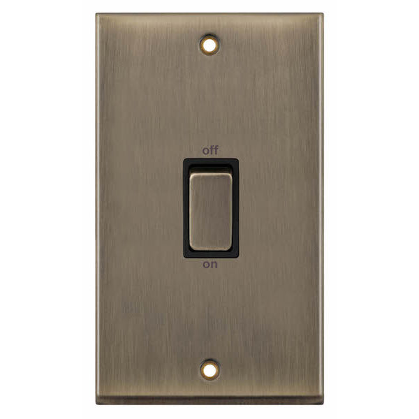 Selectric 7MPRO-648 Antique Brass Black Insert 45A DP Cooker Switch